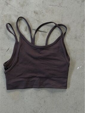 Active Life / Ribbed Double Layer Sports Bra / Brown